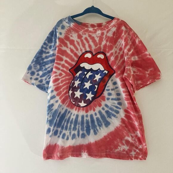 The Rolling Stones Tie Dye Graphic Tee Youth Kids SMALL 6/7 VTG STYLE T SHIRT - Picture 1 of 5